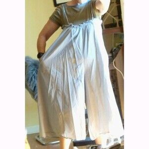 Everlane super wide loose cut elastic waist jumpsuit overall pants light M-XL